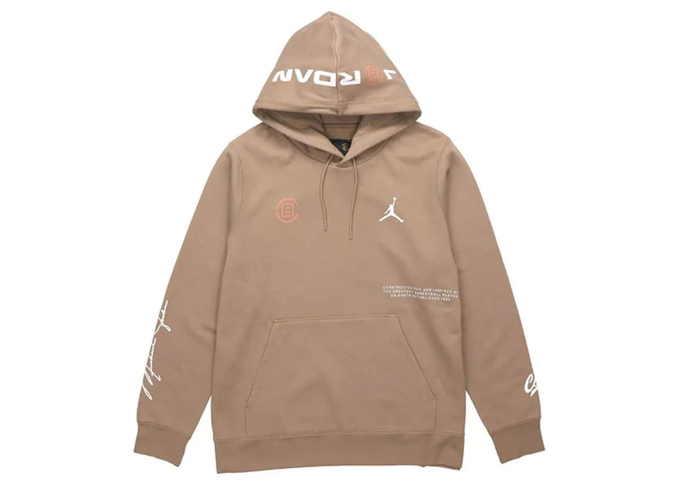 Jordan Air Jordan x CLOT Crossover Logo Printed Hoodie Brown