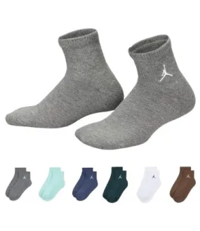 Jordan Kids JDB Everyday Essentials Ankle 6 PPack Socks "Oxidized Green"