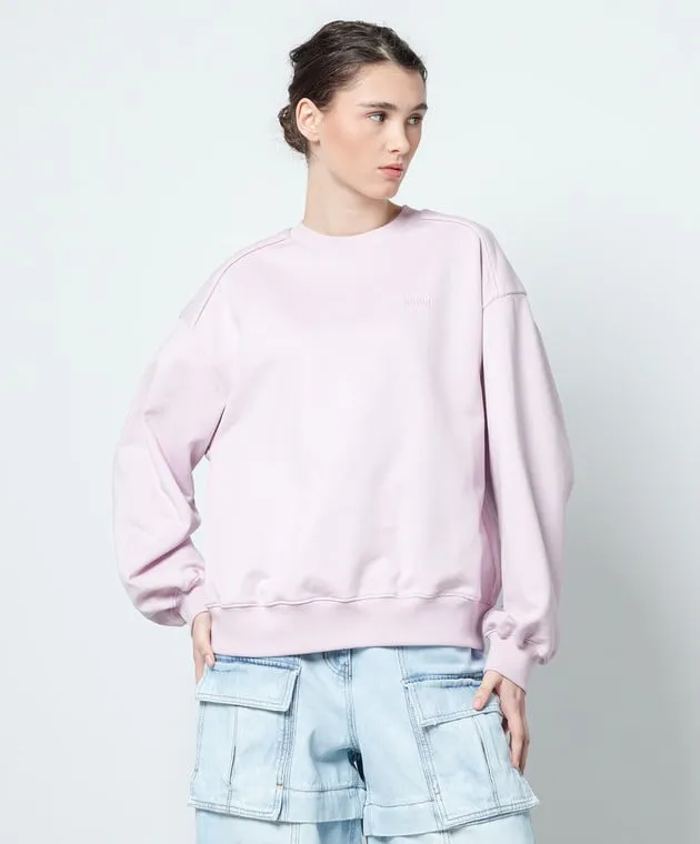 Juun.j Pink sweatshirt with logo print and embroidery