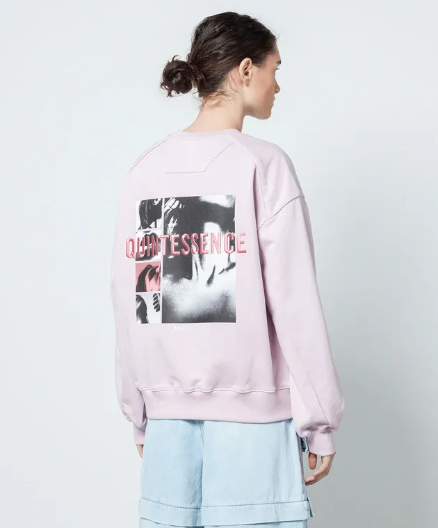 Juun.j Pink sweatshirt with logo print and embroidery