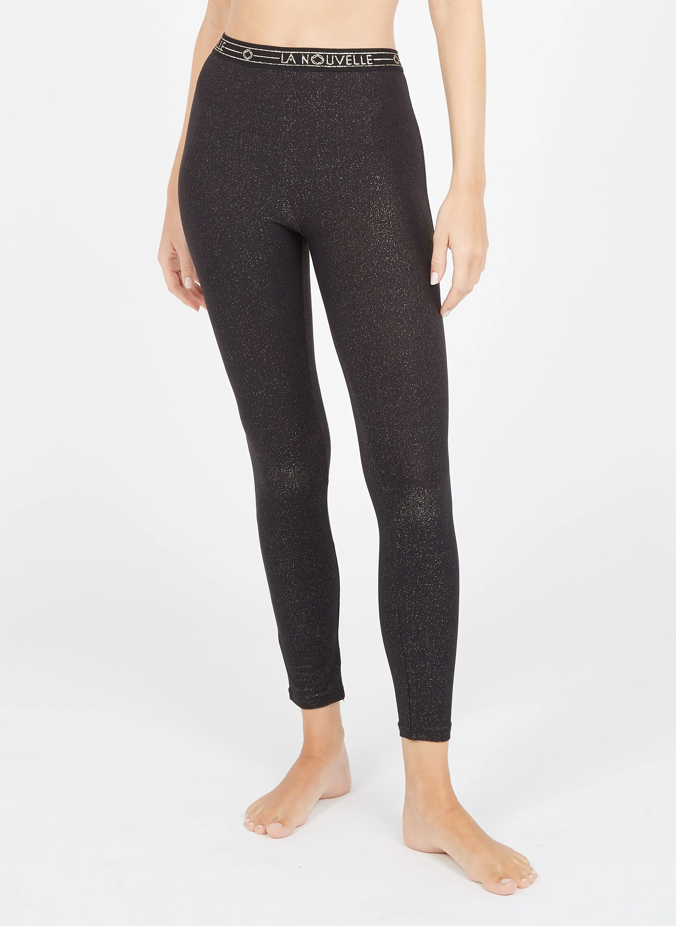 LA NOUVELLE GARY - Legging con brillos en negro