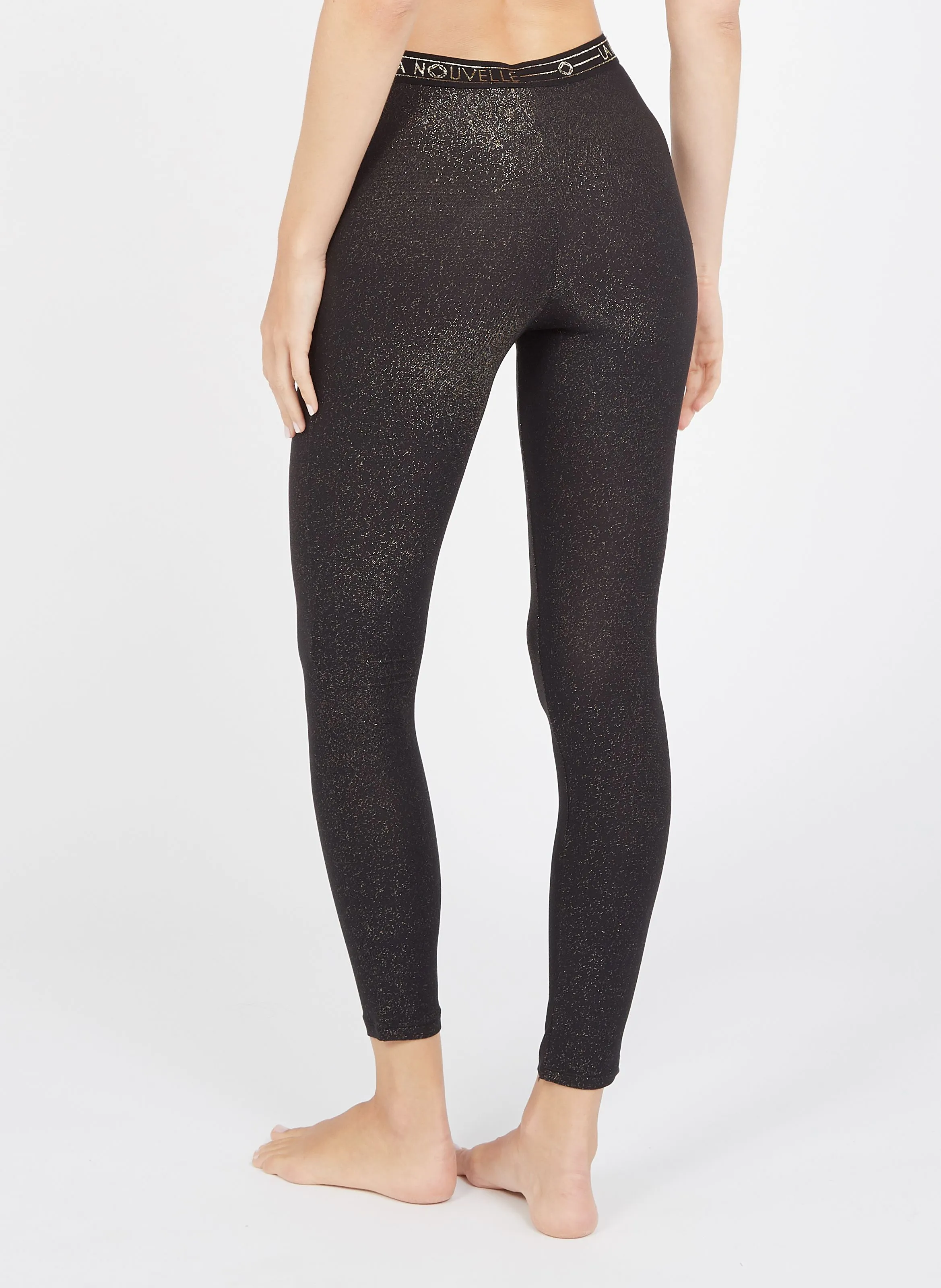 LA NOUVELLE GARY - Legging con brillos en negro