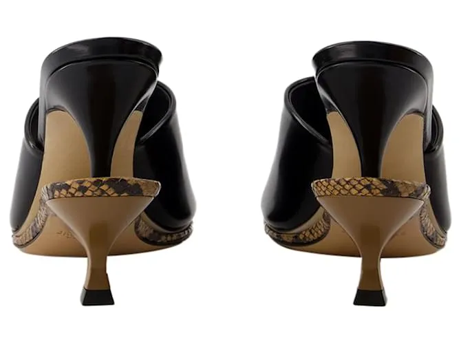 Las Sandalias Dobles Mules - Jacquemus - Cuero - Negro 