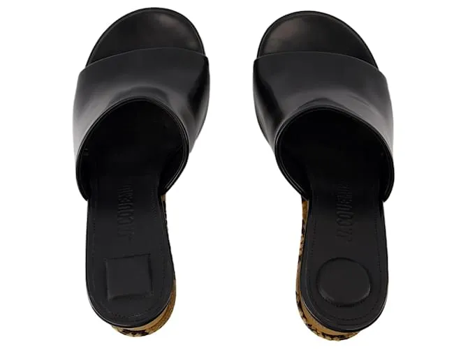 Las Sandalias Dobles Mules - Jacquemus - Cuero - Negro 