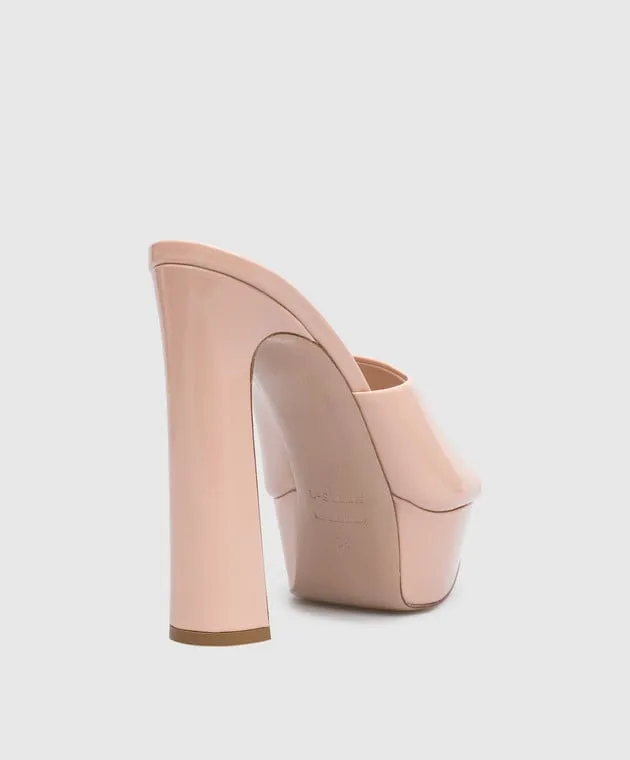 Le Silla Resort beige patent leather mules