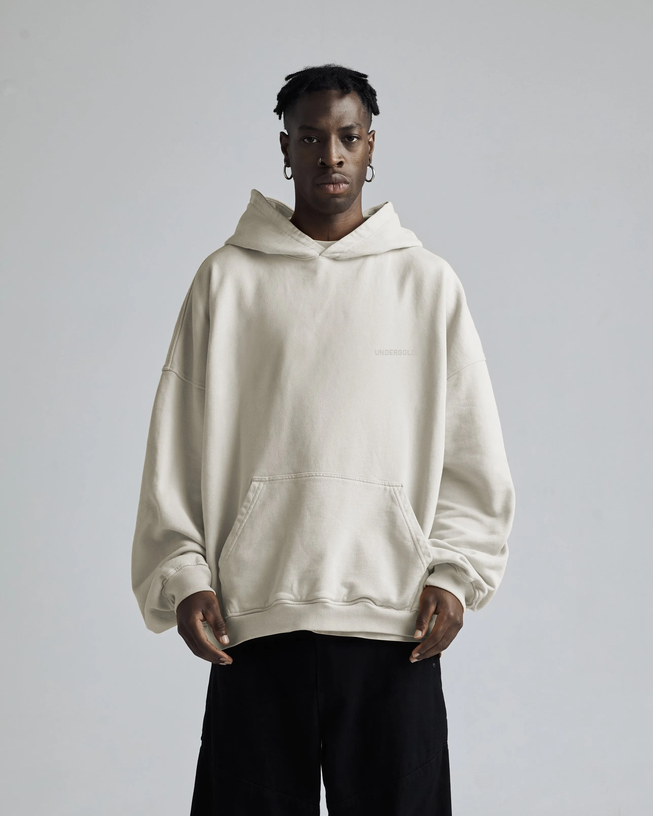 Line Logo Hoodie Cream