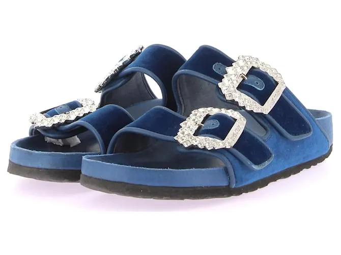 MANOLO BLAHNIK Sandalias T.EU 37 Piel Azul 