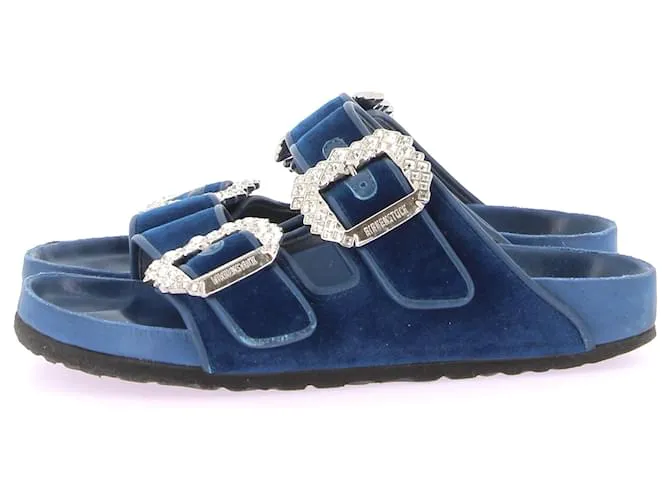 MANOLO BLAHNIK Sandalias T.EU 37 Piel Azul 