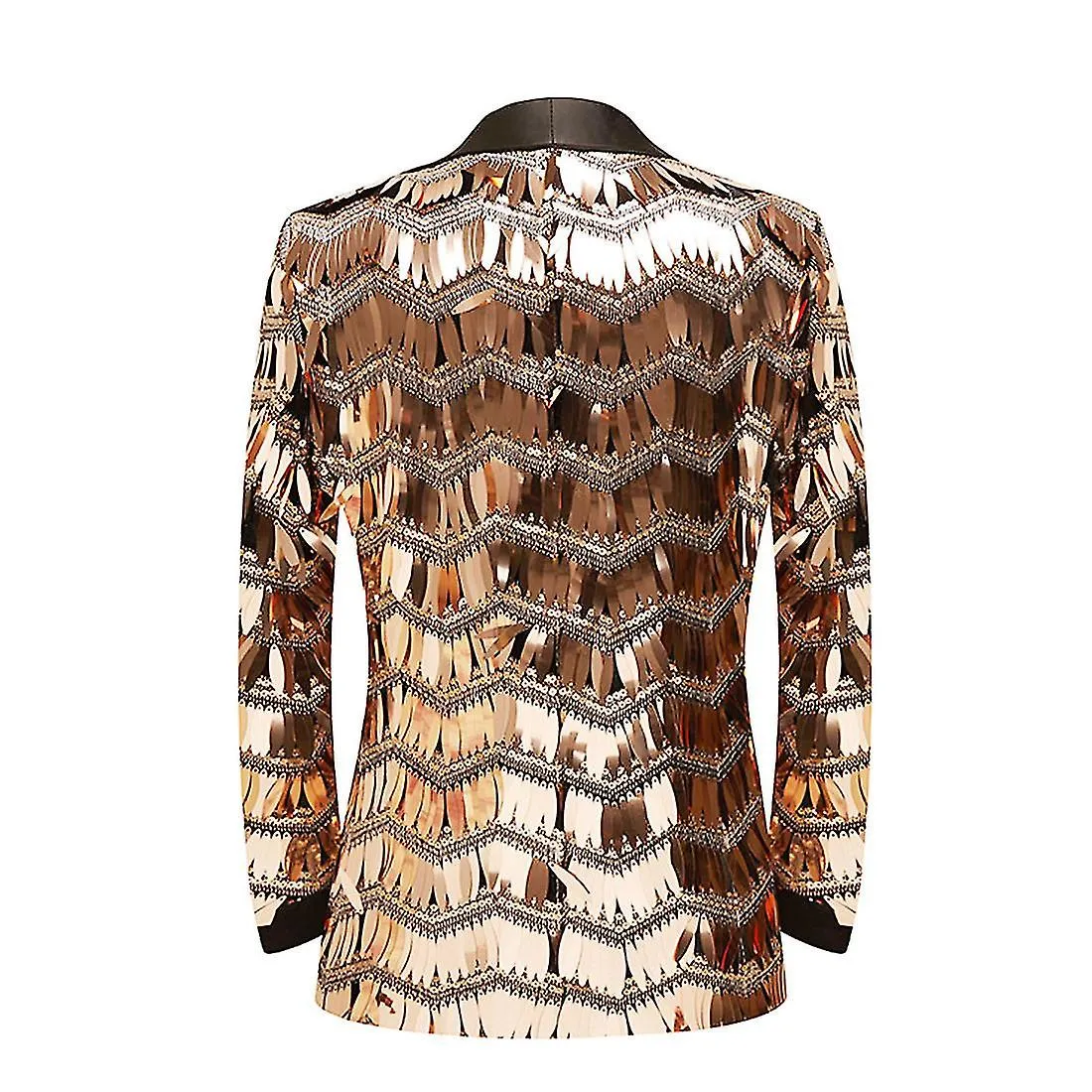 Men's high-end suit gold stripe fringed sequins coat