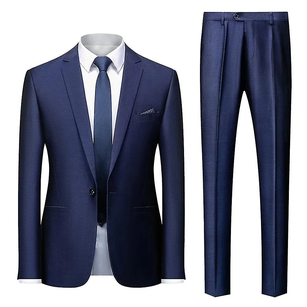 Men's Striped Lapel Two-button Suit Three-piece Set (top + Vest + Pants)