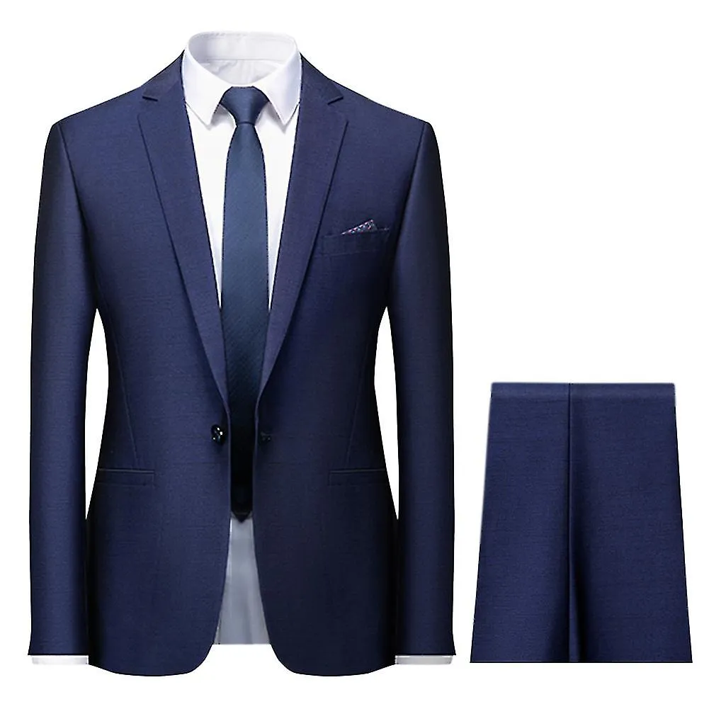 Men's Striped Lapel Two-button Suit Three-piece Set (top + Vest + Pants)