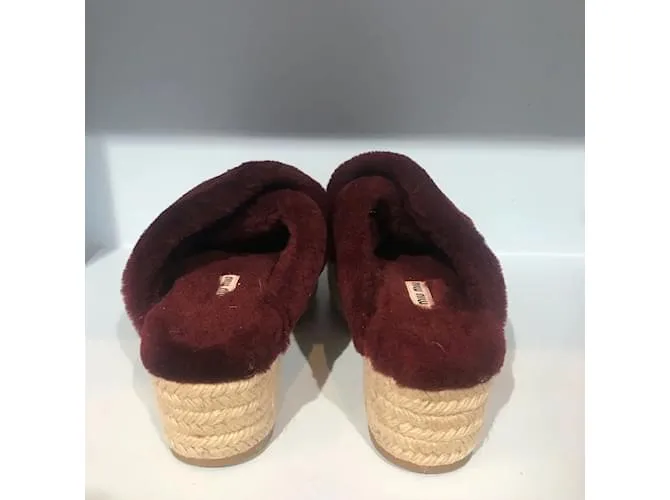 MIU MIU Sandalias T.UE 36 Piel Burdeos 