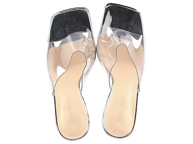 Mules invertidos transparentes en PVC plateado de Magda Butrym Plata 