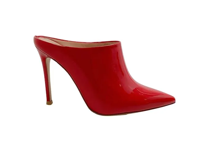 Mules Nova de charol rojo de Gianvito Rossi Roja 