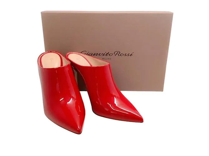 Mules Nova de charol rojo de Gianvito Rossi Roja 