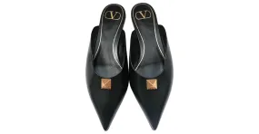 Mules Roman Stud Valentino Garavani de cuero negro 