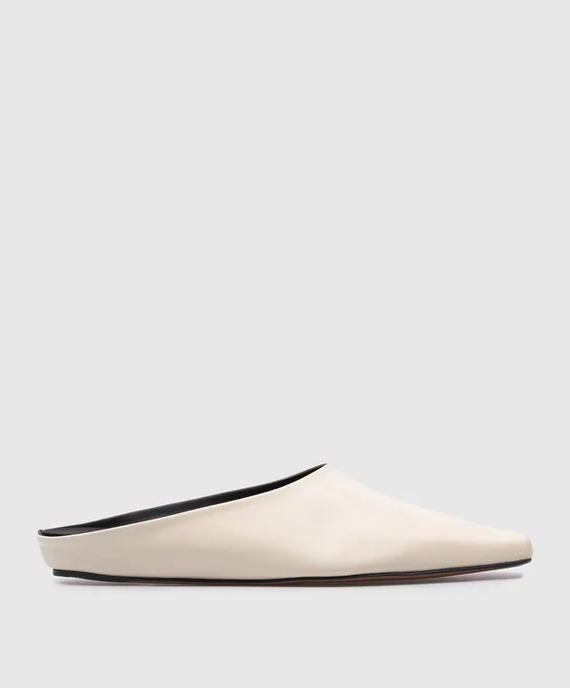 NEOUS Atlas beige leather mules