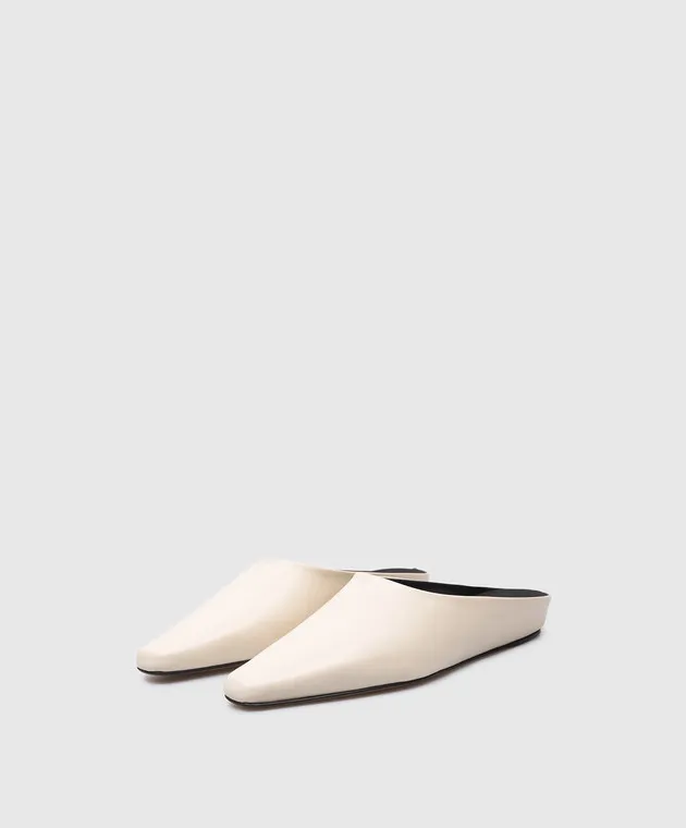 NEOUS Atlas beige leather mules