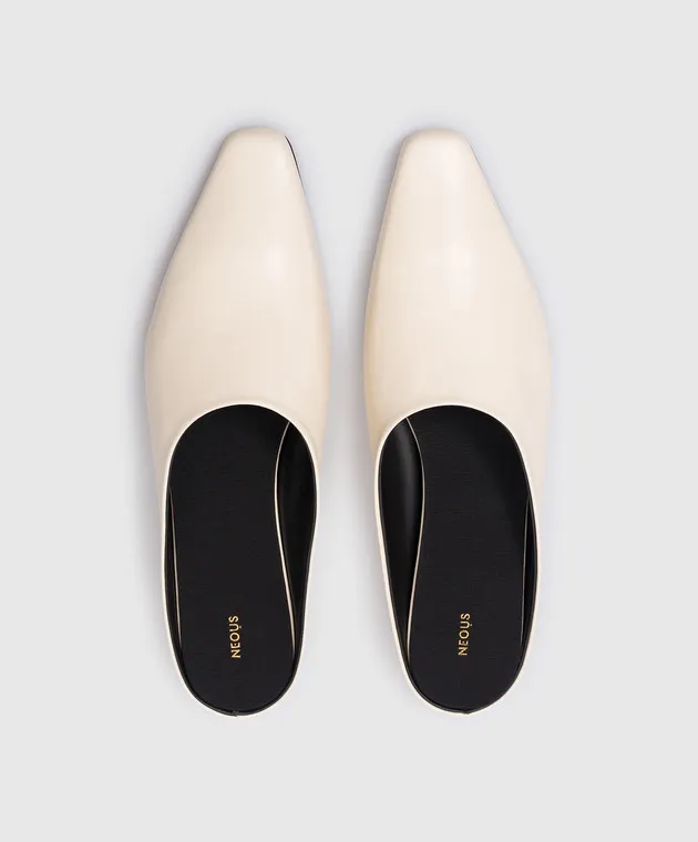 NEOUS Atlas beige leather mules