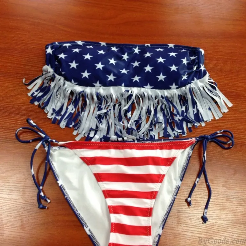 New Sexy Tassel USA Flag Bikinis