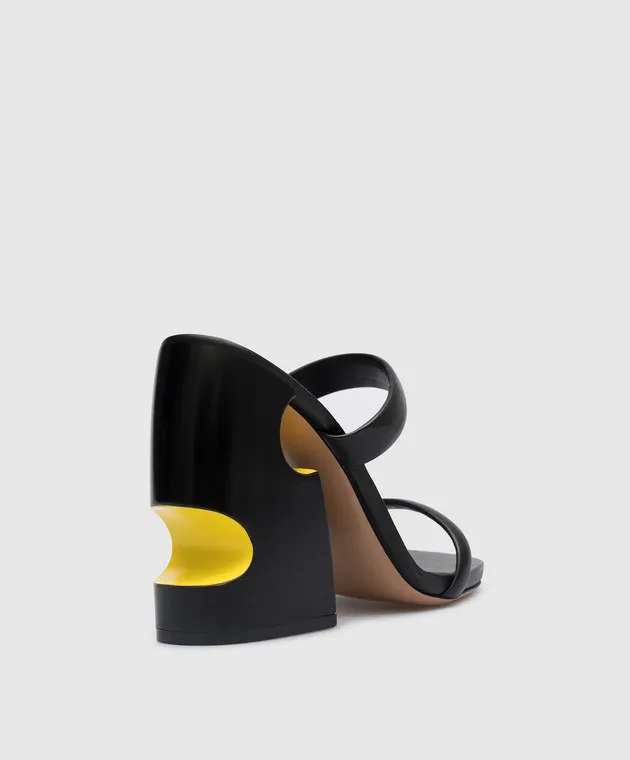 Off-White Pop Meteor black leather mules