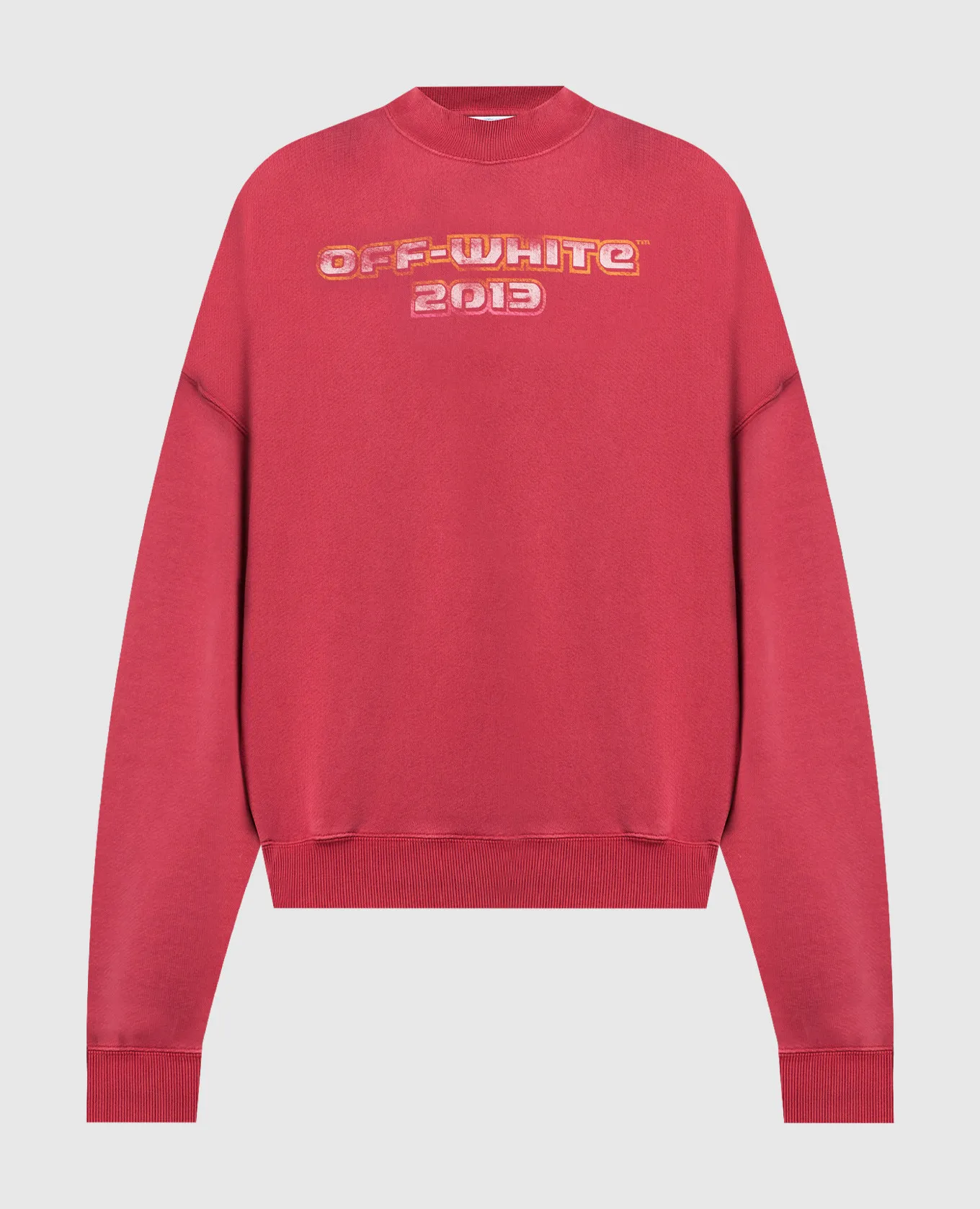 Off-White Red sweatshirt with Digit Bacchus print