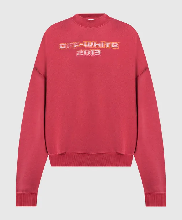 Off-White Red sweatshirt with Digit Bacchus print