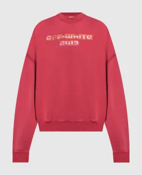 Off-White Red sweatshirt with Digit Bacchus print