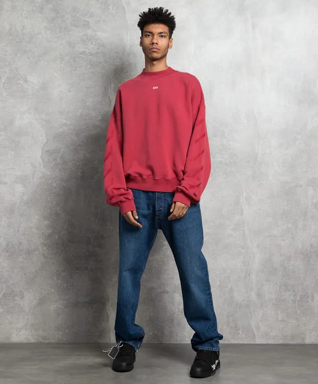 Off-White Red sweatshirt with S.Matthew print