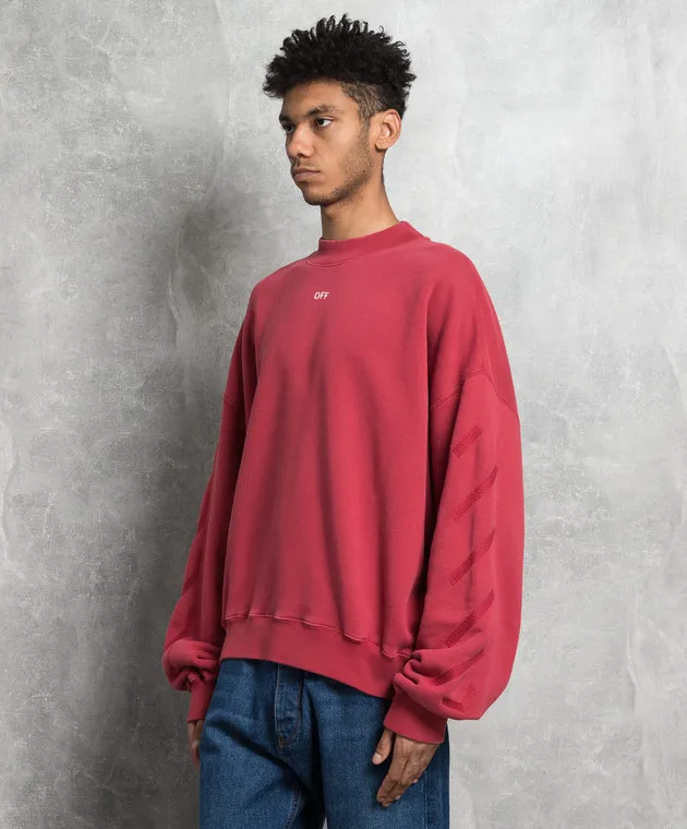 Off-White Red sweatshirt with S.Matthew print