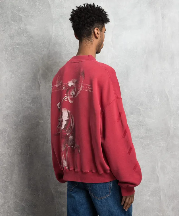 Off-White Red sweatshirt with S.Matthew print