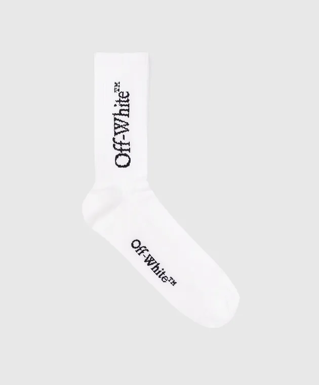 Off-White White socks with contrasting logo pattern