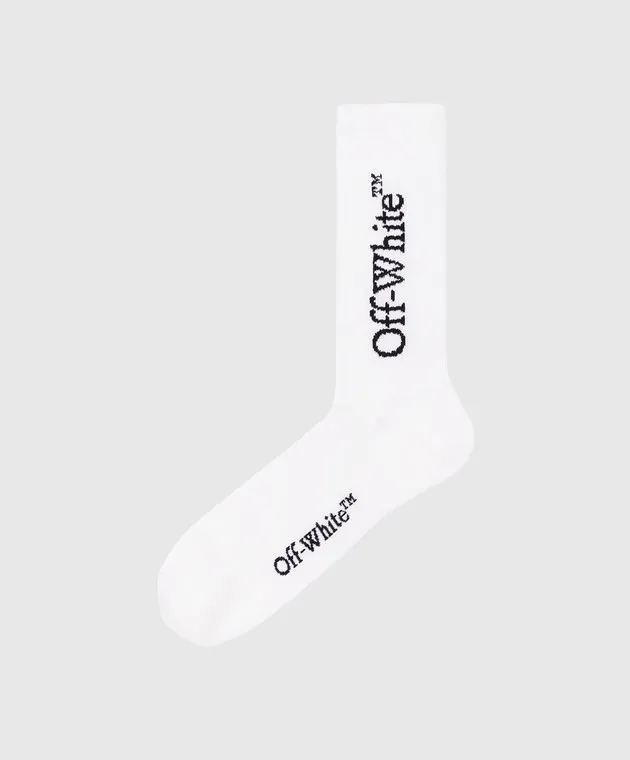 Off-White White socks with contrasting logo pattern