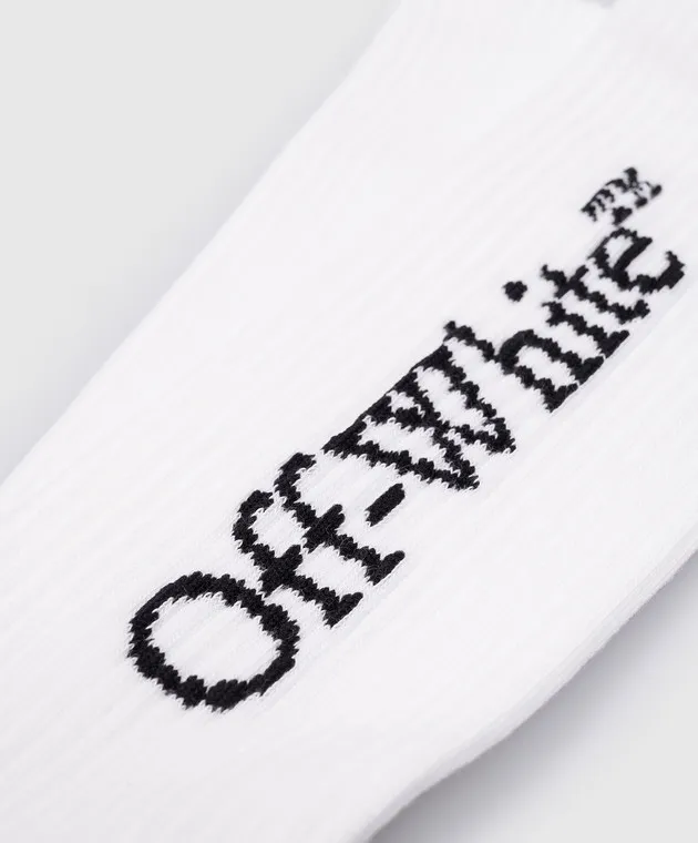 Off-White White socks with contrasting logo pattern