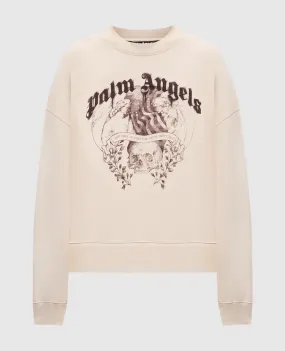 Palm Angels Beige sweatshirt STATEMENT PENCIL