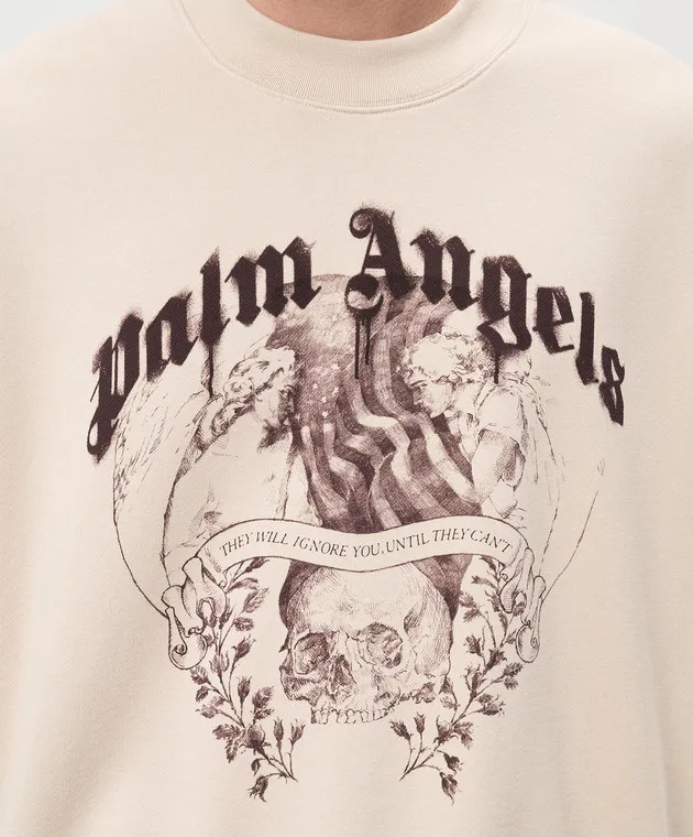 Palm Angels Beige sweatshirt STATEMENT PENCIL