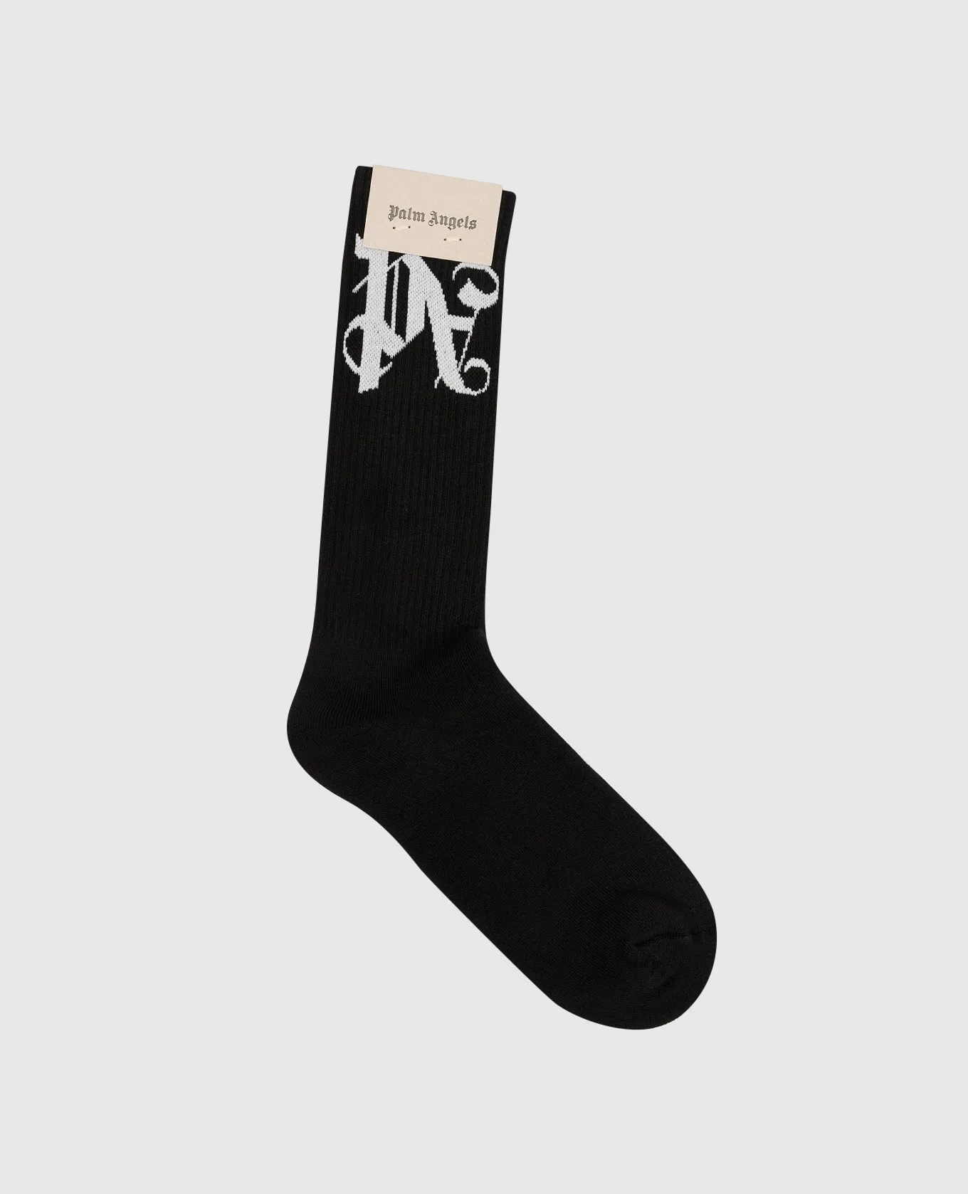 Palm Angels Black monogrammed socks