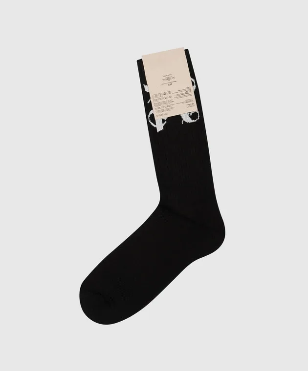 Palm Angels Black monogrammed socks