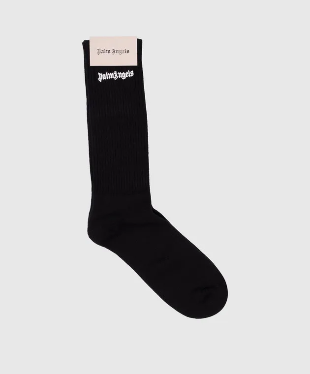 Palm Angels Black socks with contrasting logo