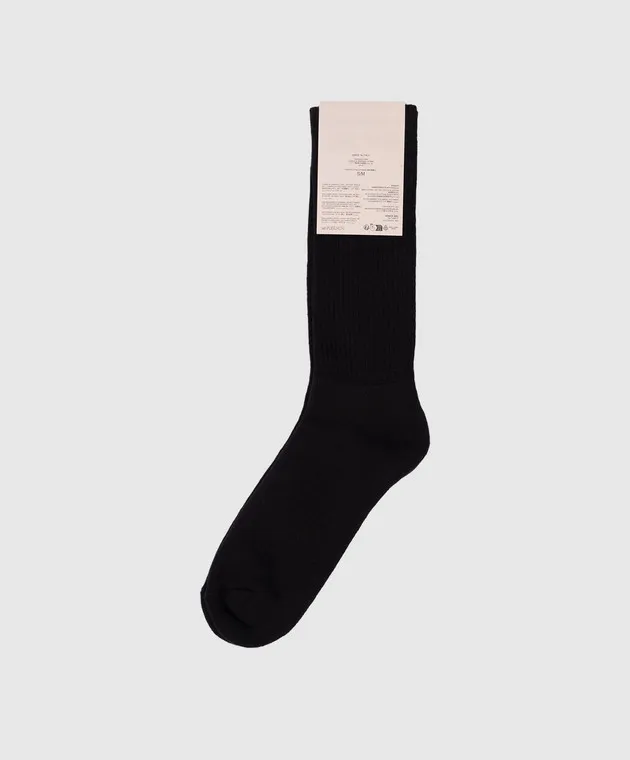 Palm Angels Black socks with contrasting logo