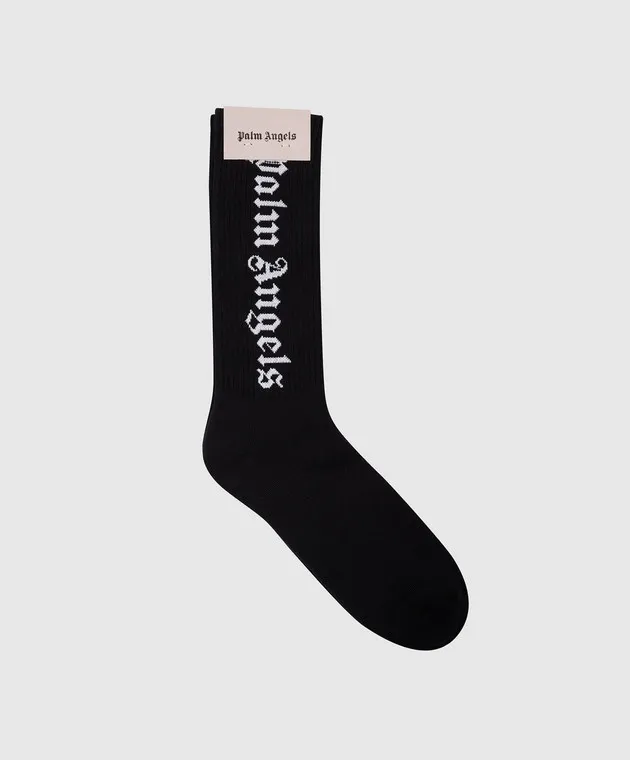 Palm Angels Black socks with logo