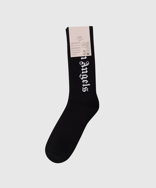 Palm Angels Black socks with logo