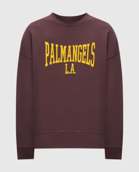 Palm Angels Burgundy sweatshirt with logo print