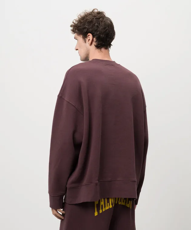 Palm Angels Burgundy sweatshirt with logo print