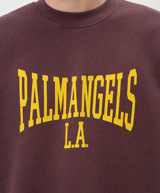 Palm Angels Burgundy sweatshirt with logo print