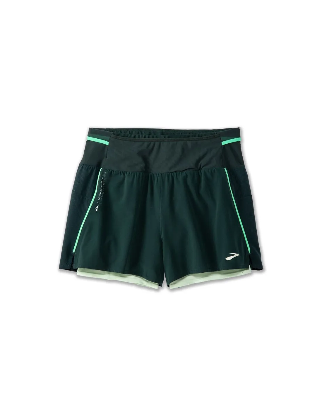 Pantalones de Running Brooks High Point 3" 2-in-1 2.0 Mujer Verde