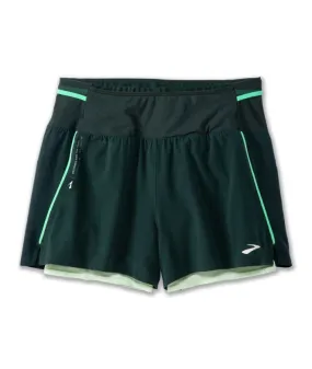 Pantalones de Running Brooks High Point 3" 2-in-1 2.0 Mujer Verde