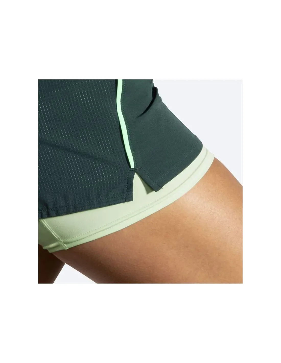 Pantalones de Running Brooks High Point 3" 2-in-1 2.0 Mujer Verde