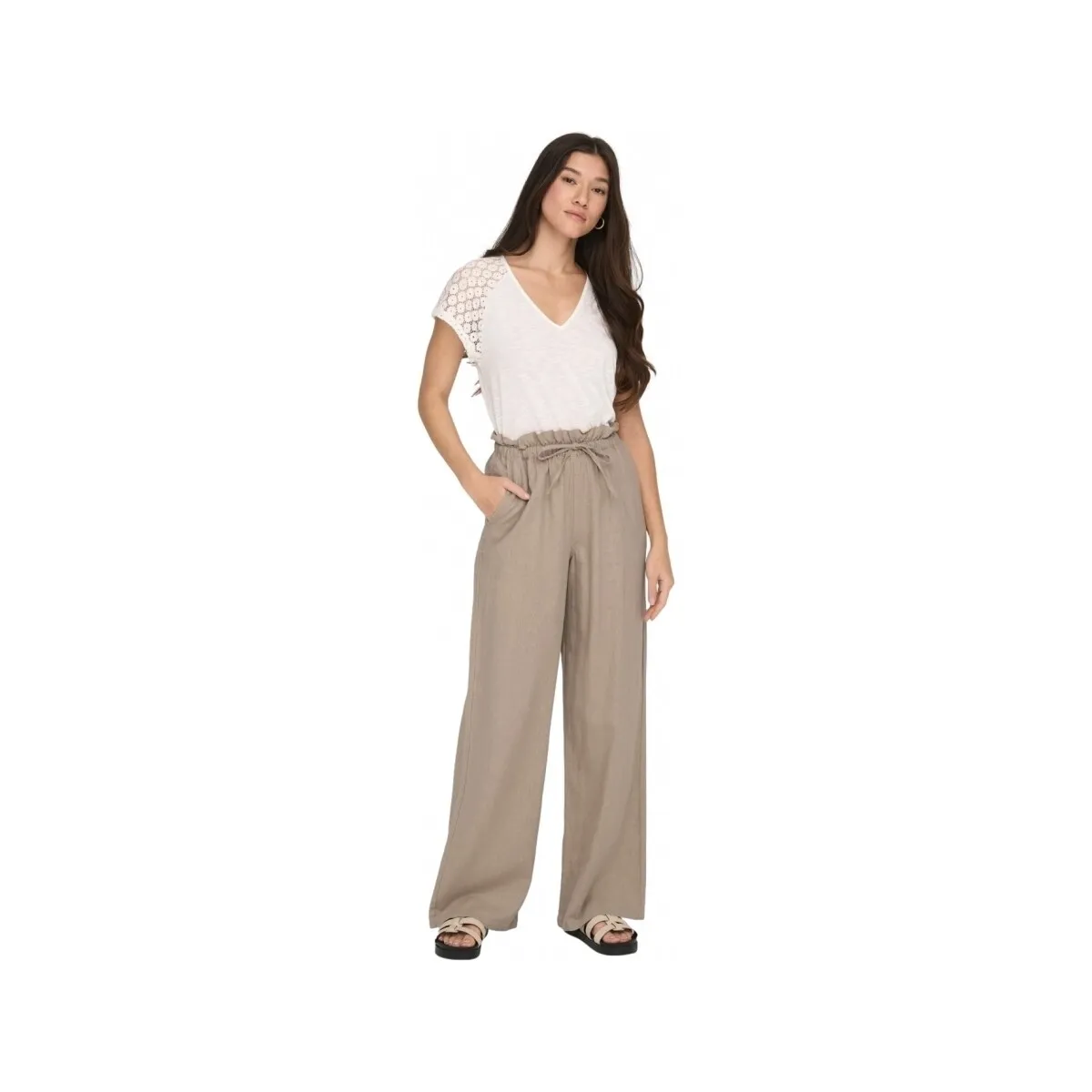 Pants Caro Wide  - Oxford Tan