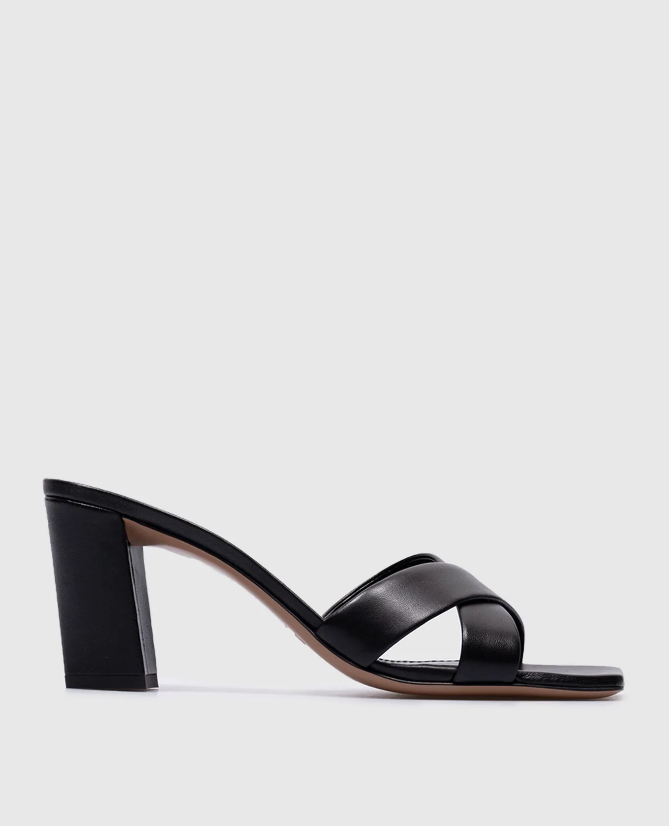 Paris Texas Dafne black leather mules